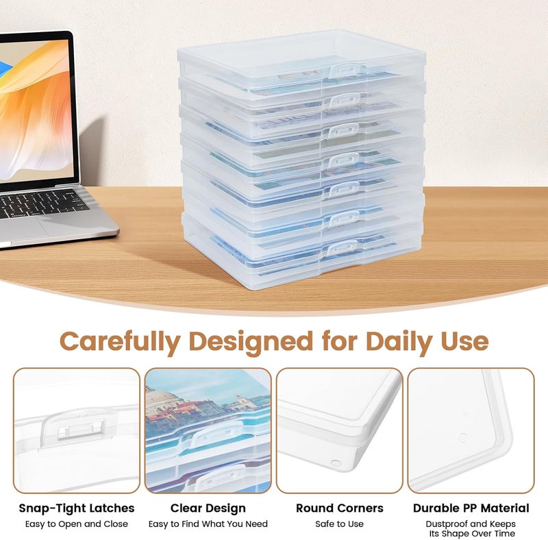 FUIJOL FUJJOL Photo Storage Box 5×7 Inch, 10 Pack Clear Plastic Photo Boxes Storage, Photo Organizers and Storage Containers for Pictures, Cards & Crafts (5 * 7inch-10pcs) - Image 2